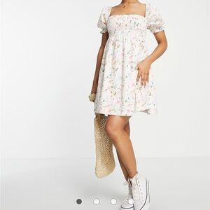 Abercrombie & Fitch Floral Mini Dress - White and Pink